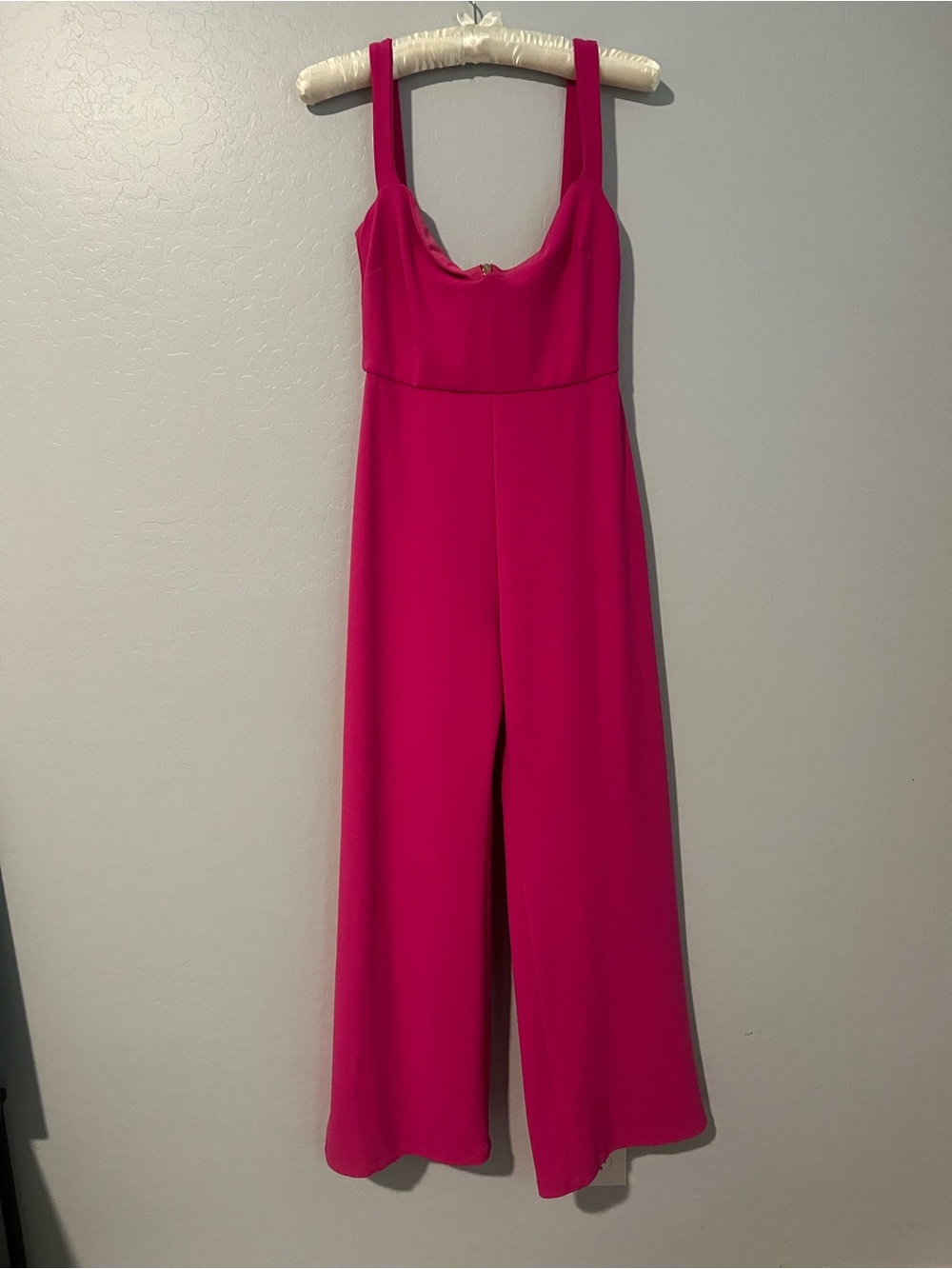 Nookie Fuchsia Wide-Leg Scoop-Neck Jumpsuit